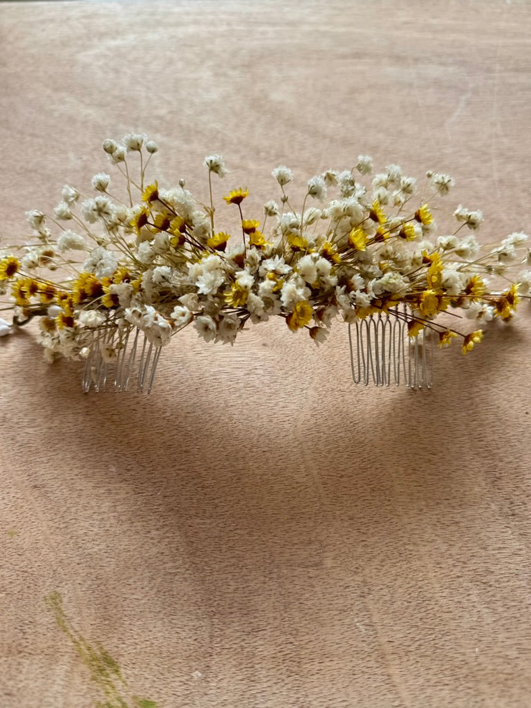 Tocado artesanal paniculata y marcela hecho a mano Menorca